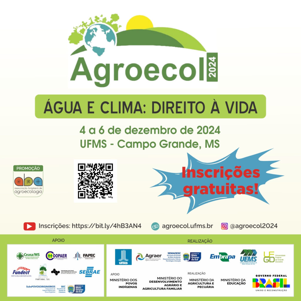 Água e clima serão discutidos em eventos de agroecologia em Mato Grosso do Sul