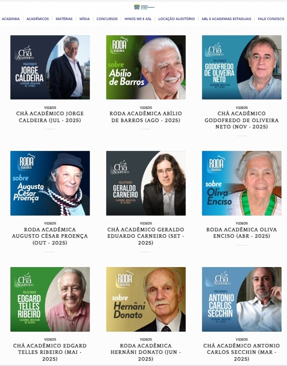 Palestras da Academia Brasileira de Letras na ASL são liberadas no acervo digital da instiuição