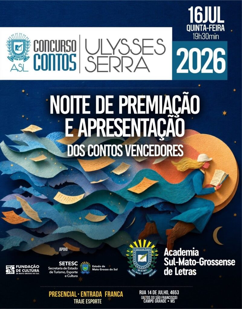 ASL premia e divulga contos vencedores do Concurso  “Ulysses Serra” no dia 16