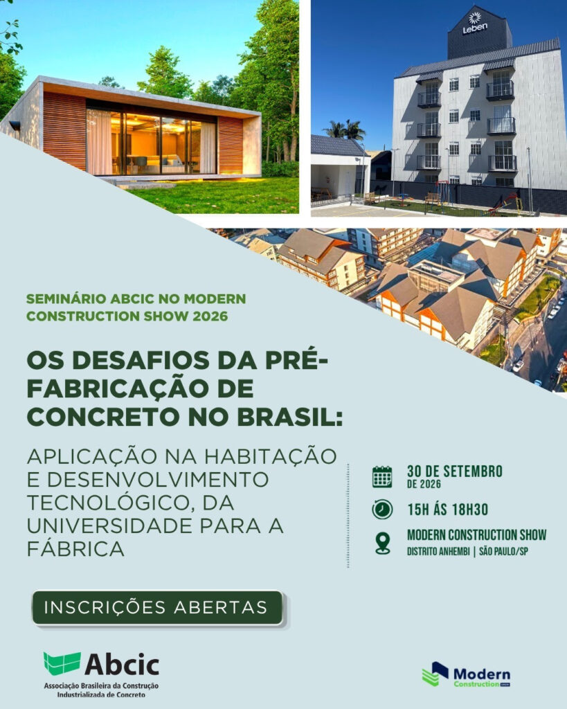 A industrialização, habitação e inovação serão temas em debate dia 30, no Modern Construction Show